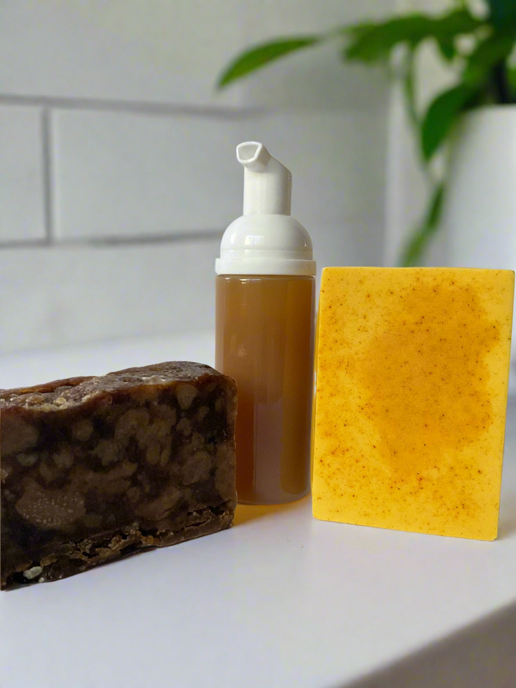 Assortment of natural handmade soaps